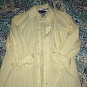 Tommy Hilfiger Yellow/White Striped Button-Up
